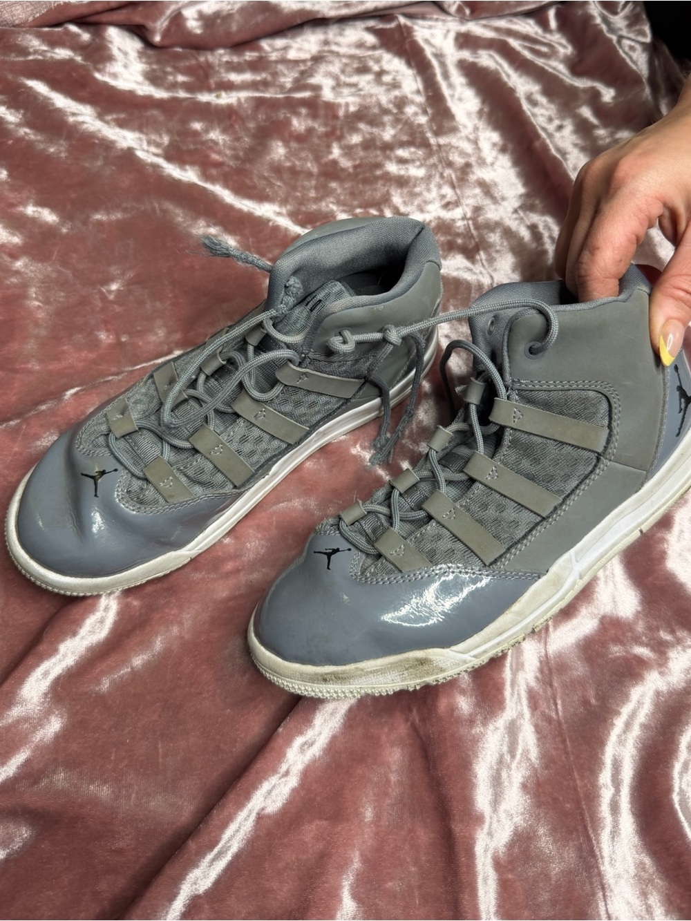 Nike Gray High-Top Basketball Sneakers